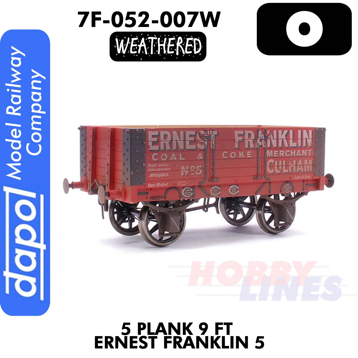 5 Plank 9 Ft Ernest Franklin 5 - Weathered Wagon  | Dapol | 7F-052-007W