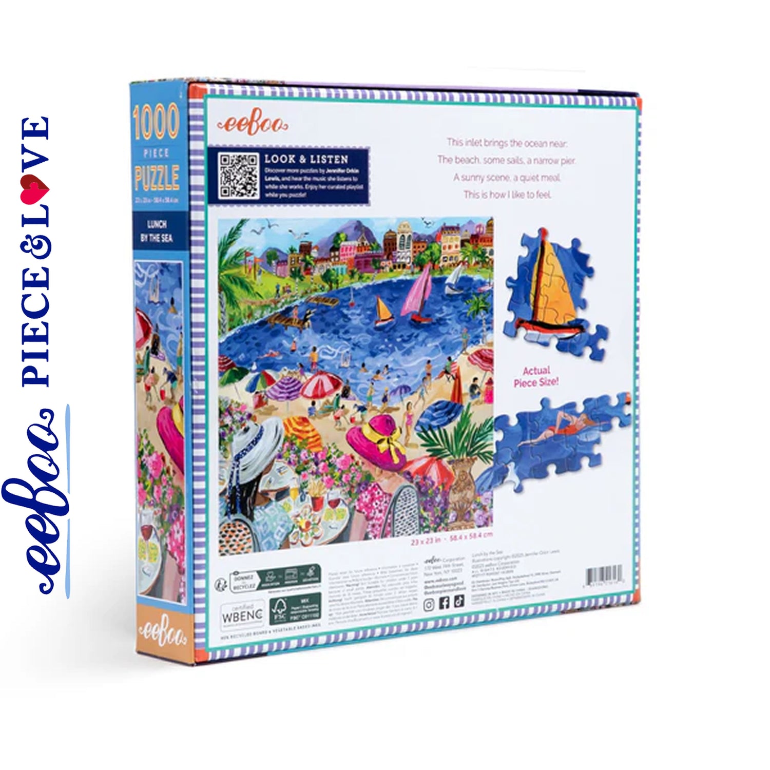 eeBoo LUNCH BY THE SEA 1000 pc Square Jigsaw Puzzle Super Deluxe PZT117