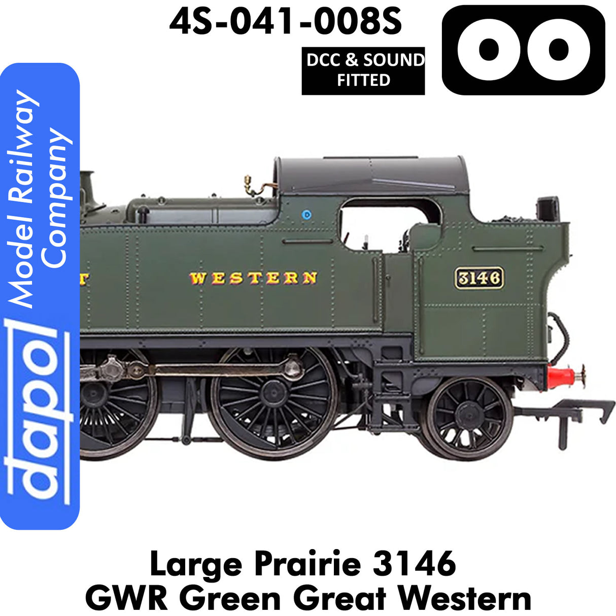 LARGE PRAIRIE 3146 GWR DCC & Sound Steam Locomotive | Dapol | 4S-041-008S