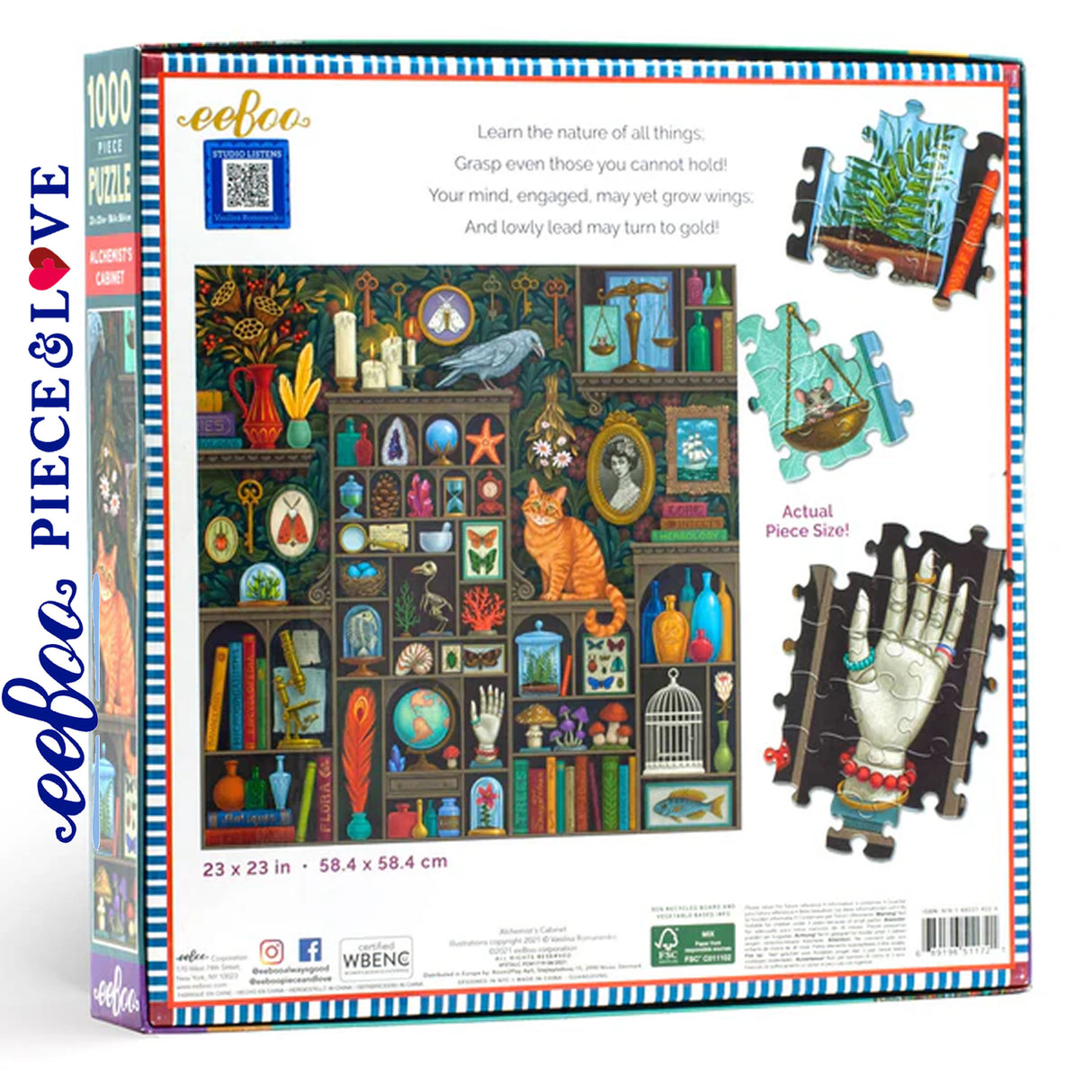 eeBoo ALCHEMISTS CABINET 1000 pc Square Jigsaw Puzzle Super Deluxe PZTALC