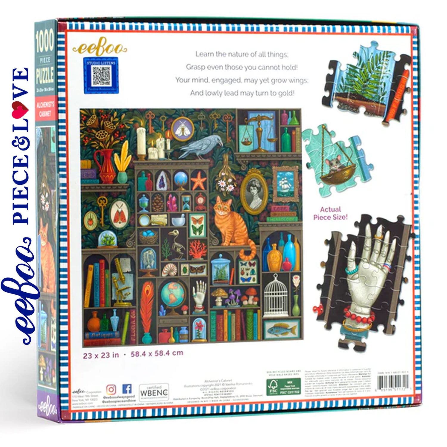 eeBoo ALCHEMISTS CABINET 1000 pc Square Jigsaw Puzzle Super Deluxe PZTALC