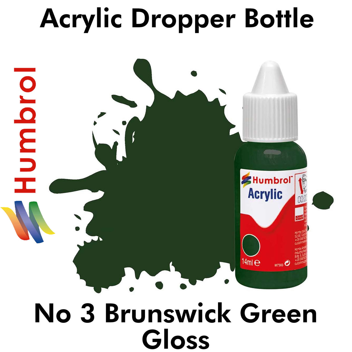 Acrylic Dropper Bottle - No 3 Brunswick Green - Gloss | Humbrol | DB0003