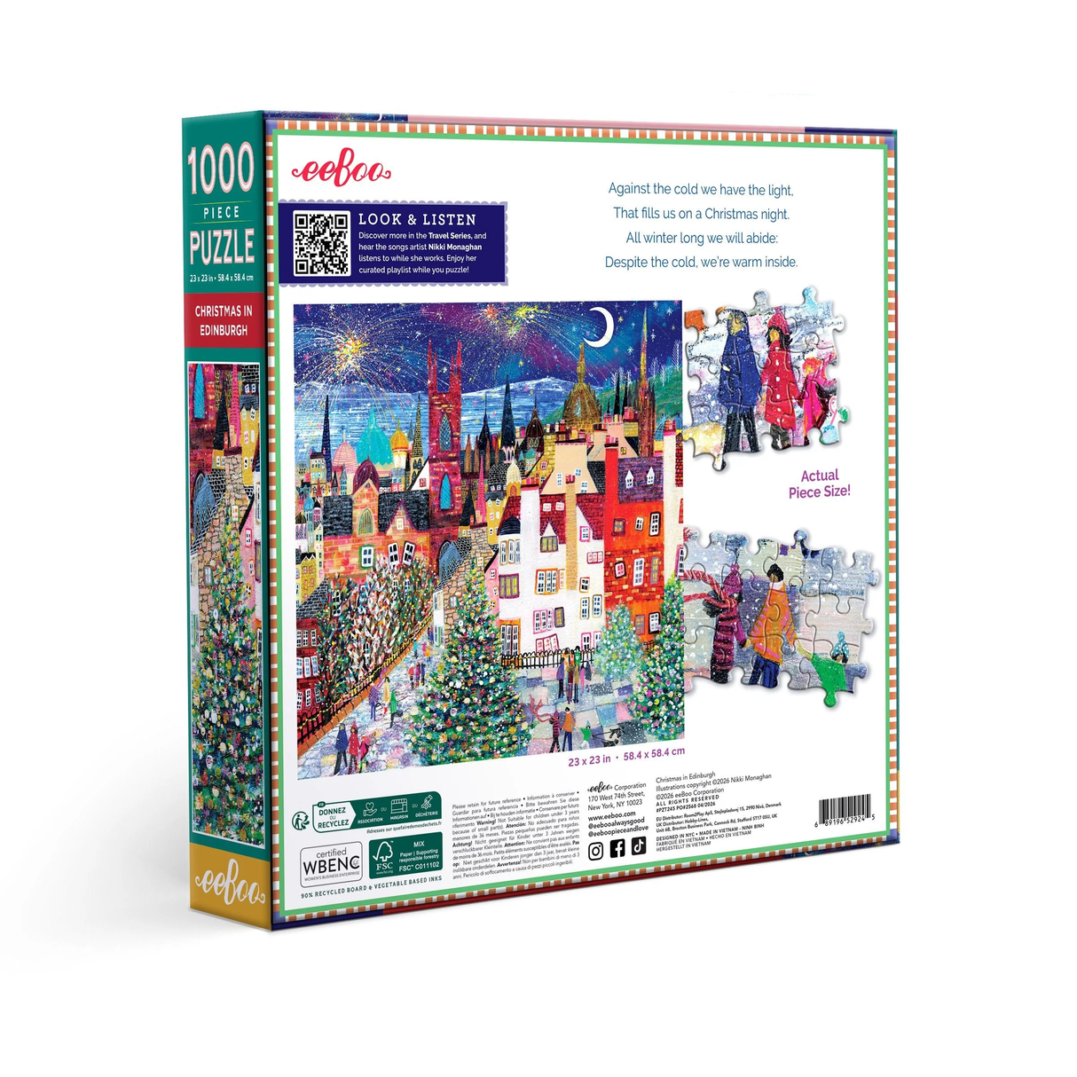 Christmas in Edinburgh - 1000pc Puzzle | eeBoo | PZT245