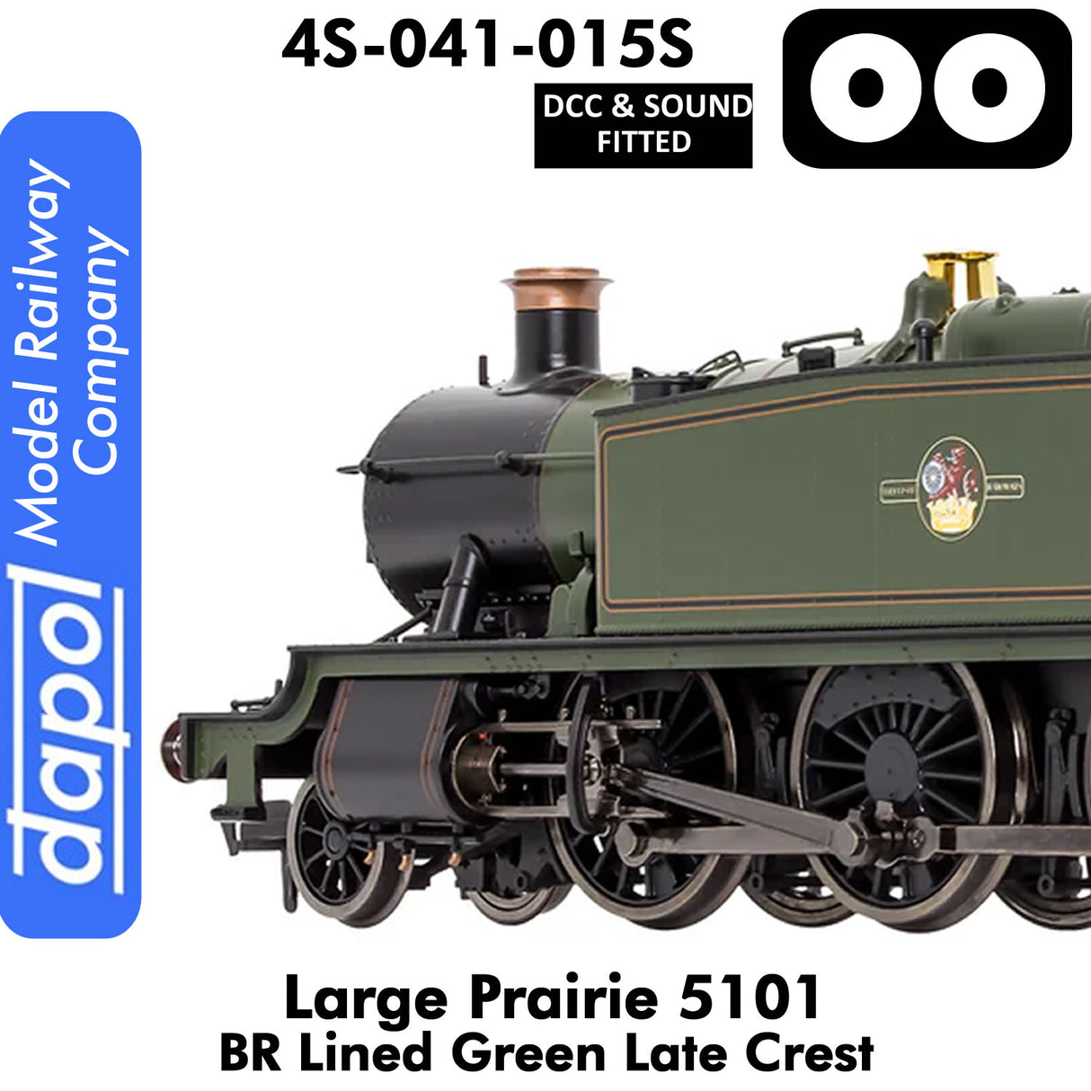 LARGE PRAIRIE 5101 BR Late Crest Steam Locomotive DCC & Sound | Dapol | 4S-041-015S