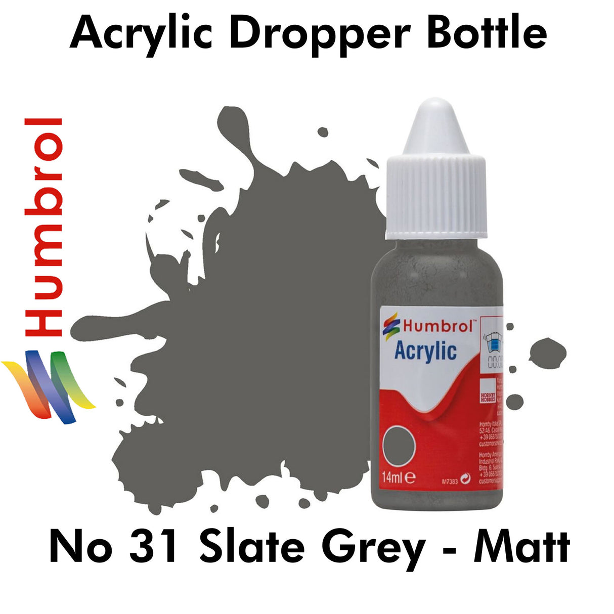 Acrylic Dropper - No 31 Slate Grey - Matt | Humbrol | DB0031