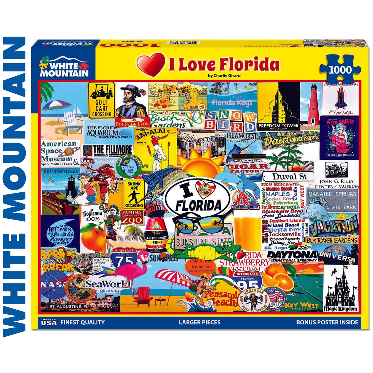 I Love Florida - 1000pc Puzzle | White Mountain | 1455pz