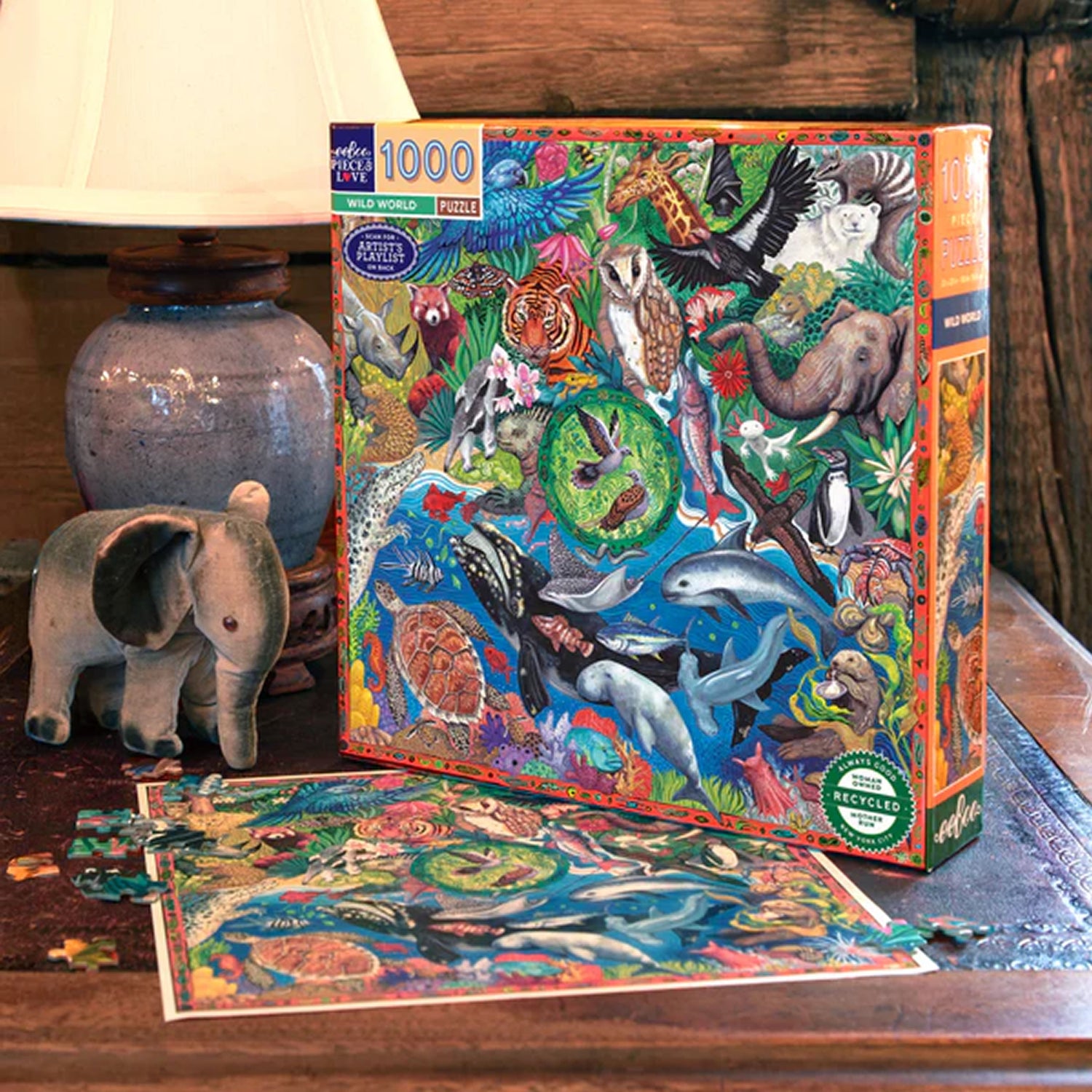 eeBoo WILD WORLD 1000 pc Square Jigsaw Puzzle Super Deluxe PZT114