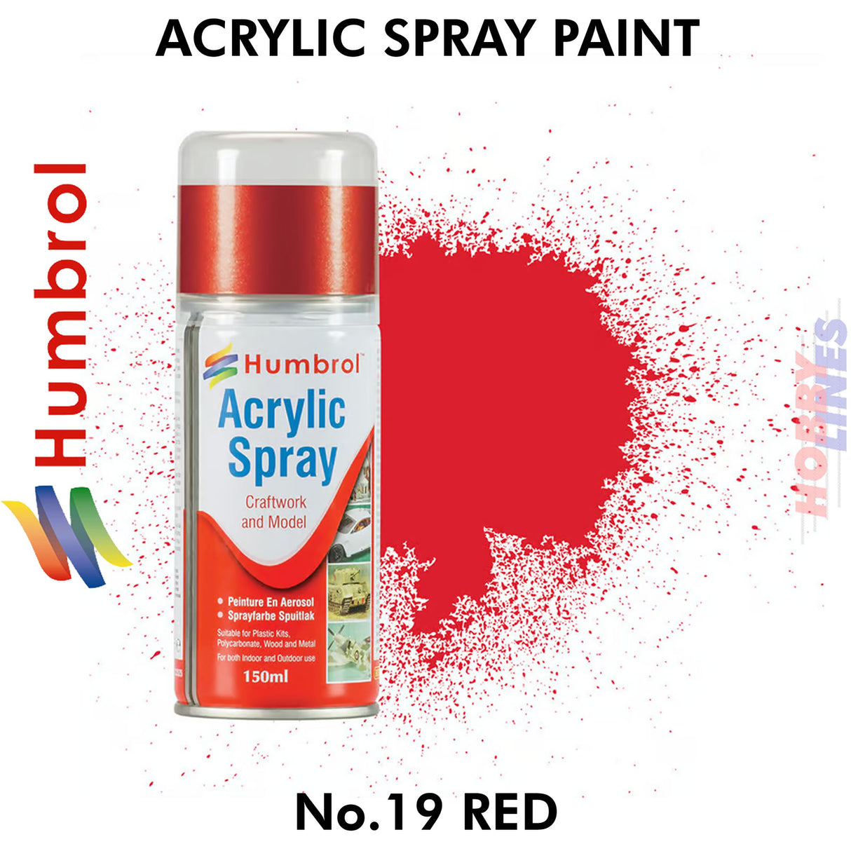 150ML Humbrol Sprays No 19 Red