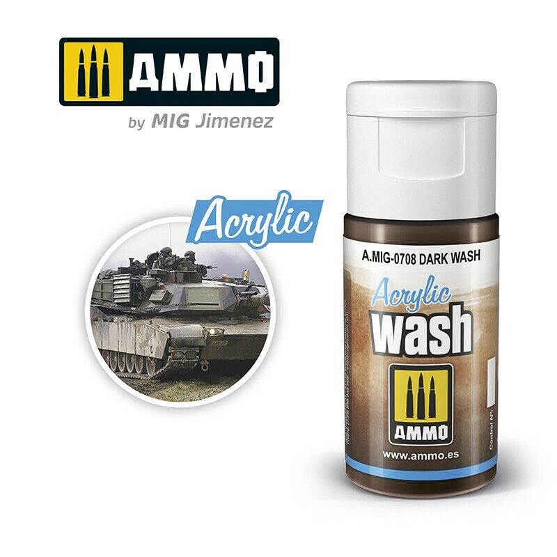 Ammo ACRYLIC WASH RANGE 15ml jar/bottles Full Colour Range By Mig Jimenez
