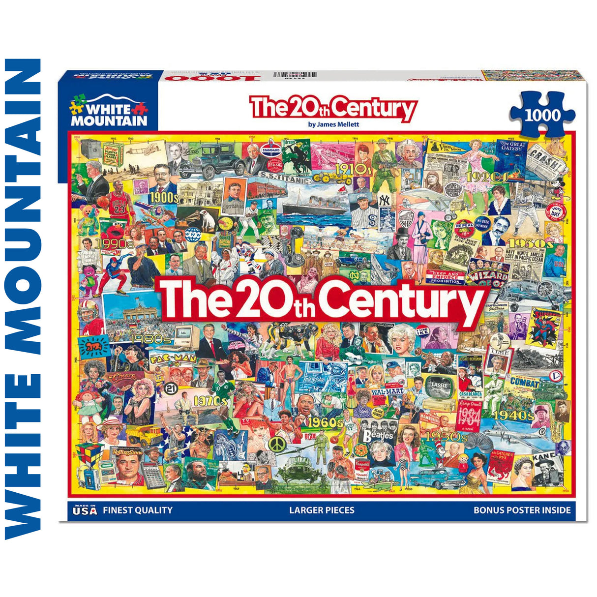 The 20th CENTURY 1000 pc super deluxe Jigsaw Puzzle WHITE MOUNTAIN 1614pz