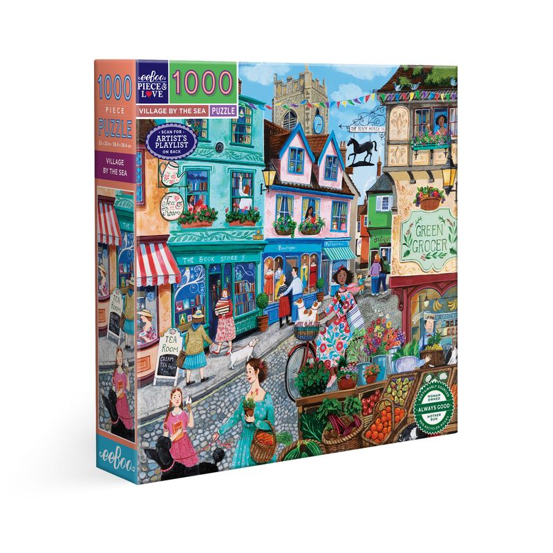 *DAMAGED BOX* - Village by the Sea - 1000pc Puzzle | eeBoo | PZT690
