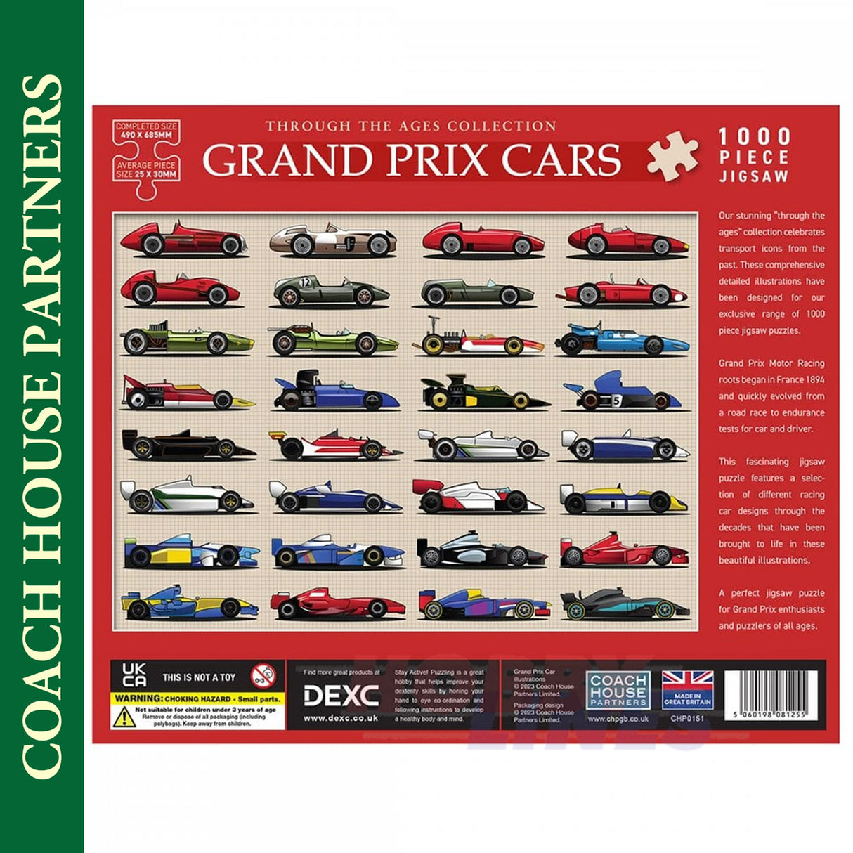 Grand Prix Cars - Through the Ages - Jigsaw Puzzle 1000pc | Coach House Partners | CHP0151