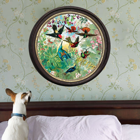 Hummingbirds 500 pc Round Puzzle | eeBoo |  PZFHMB