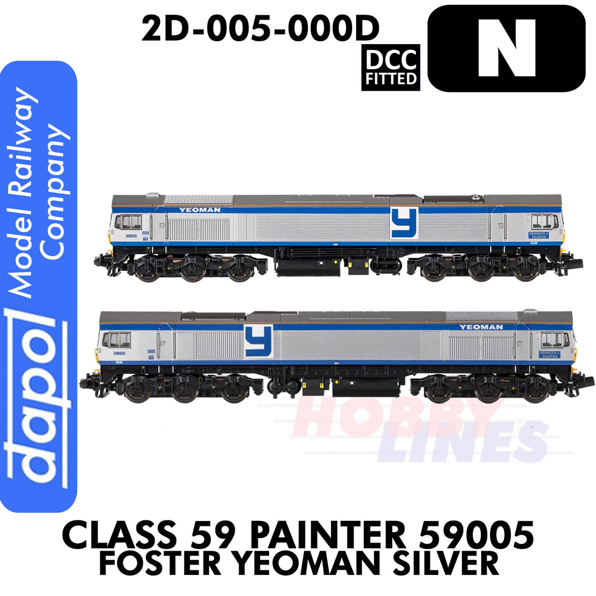 Class 59 Painter 59005 Foster Yeoman Silver - DCC Fitted | Dapol |2D-005-000D
