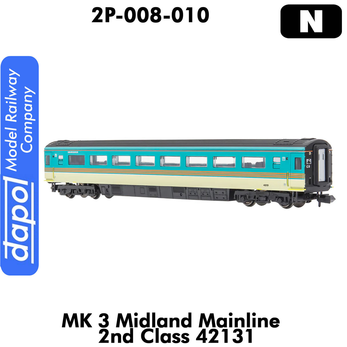 MK 3 Midland Mainline 2nd Class 42131 Passenger Coach | Dapol | 2P-008-010