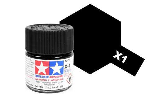 Acrylic Mini Paint - X-1 Black | Tamiya | TM81501