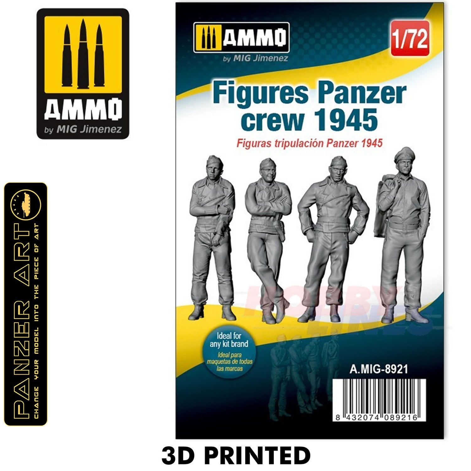 3D Printed Figures Panzer Crew 1945 - 1:72 |  Ammo by Mig Jimenez | MIG8921