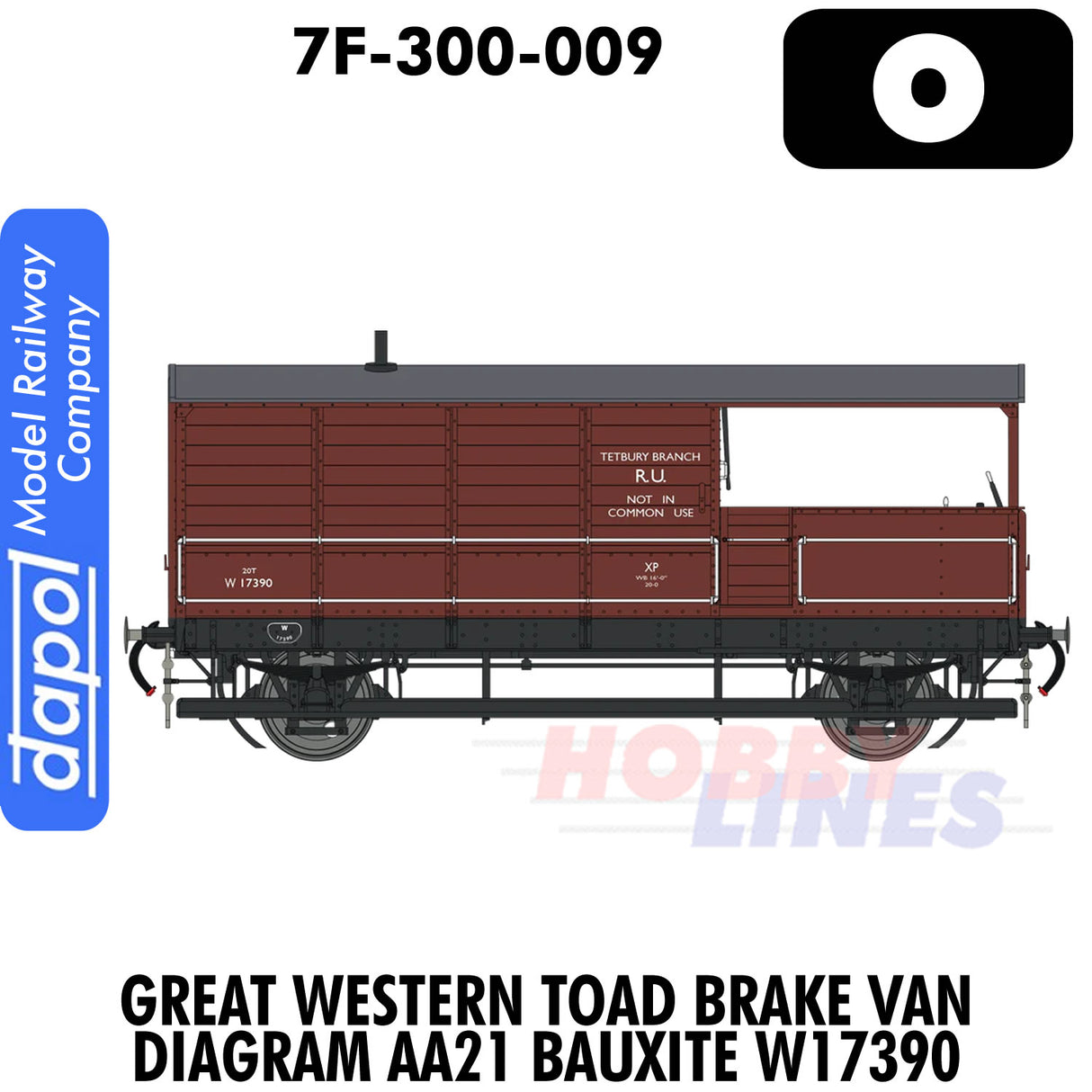 Great Western Railway Toad Brake Van Bauxite - W17390 | Dapol |7F-300-009