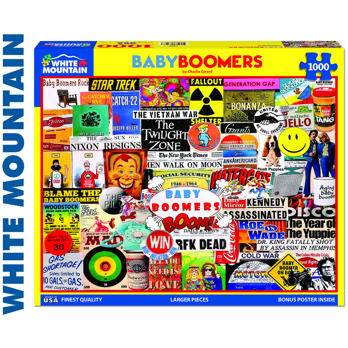 BABY BOOMERS 1000 pc super deluxe Jigsaw Puzzle WHITE MOUNTAIN 1460