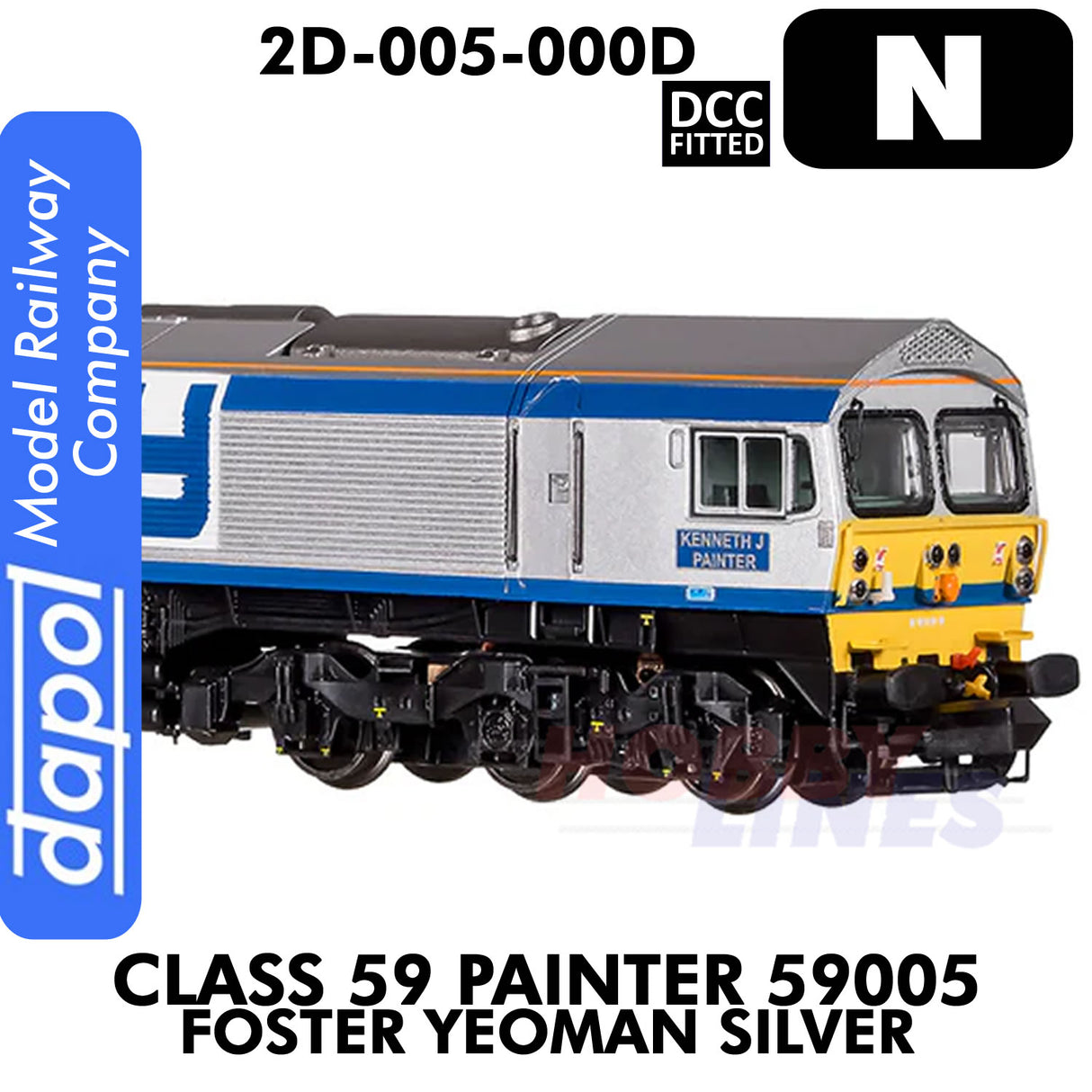 Class 59 Painter 59005 Foster Yeoman Silver - DCC Fitted | Dapol |2D-005-000D
