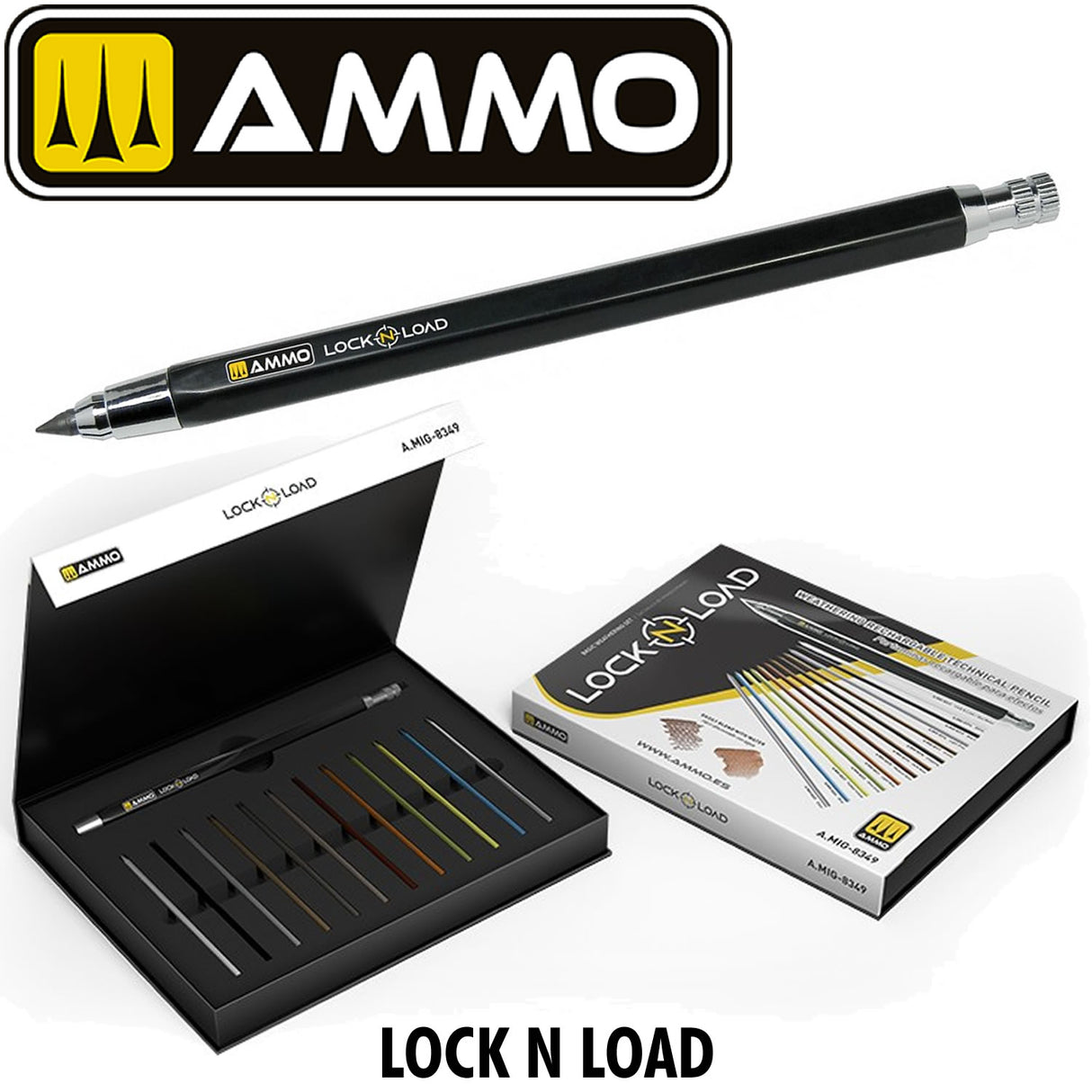LOCK N LOAD Weathering Rechargable Technical Mechanical Pencil | Ammo by Mig Jimenez