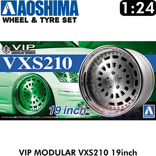 Wheels Tyres VIP MODULAR VXS210 19inch 1:24 Set of 4 Tuned Parts Aoshima 05247