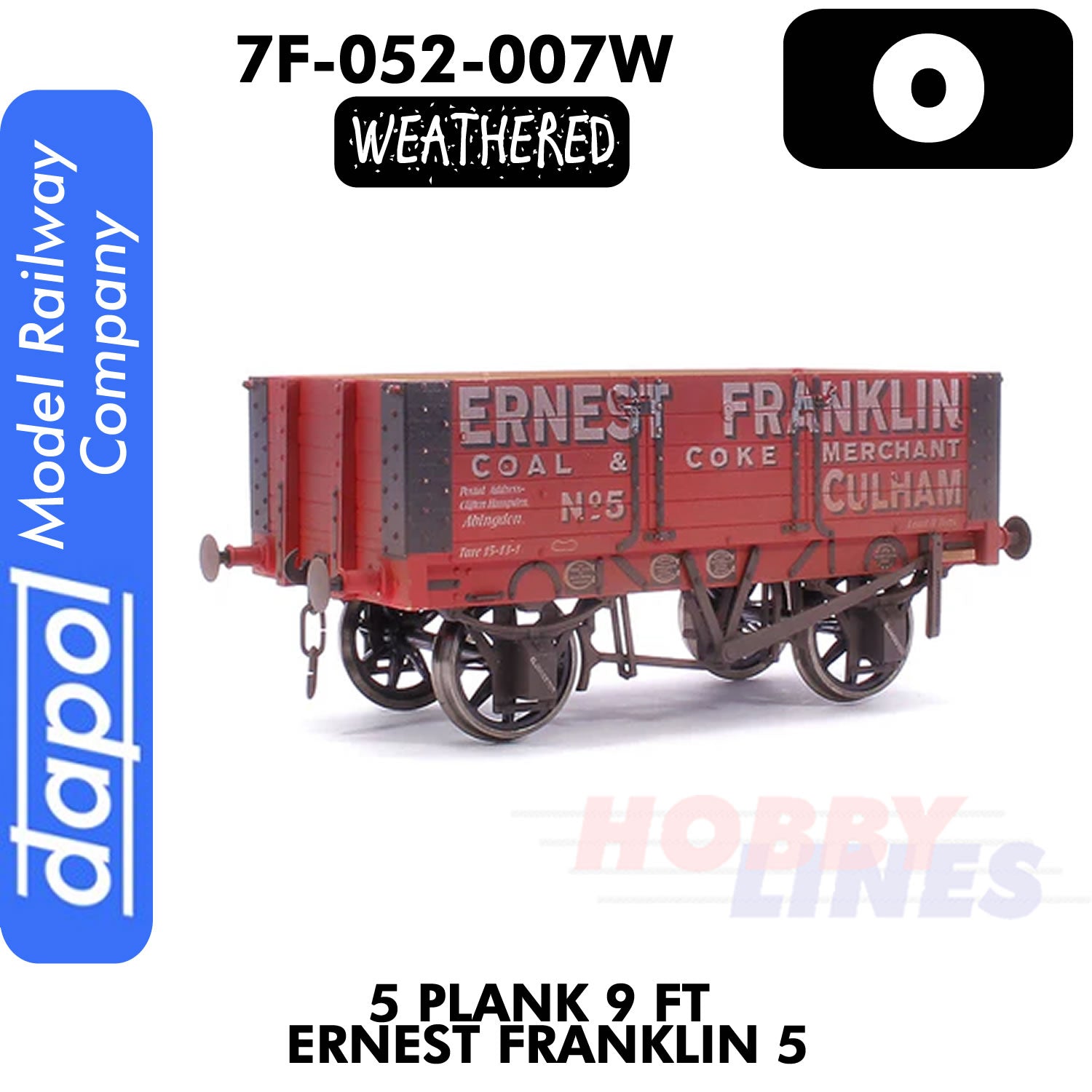 5 Plank 9 Ft Ernest Franklin 5 - Weathered Wagon  | Dapol | 7F-052-007W