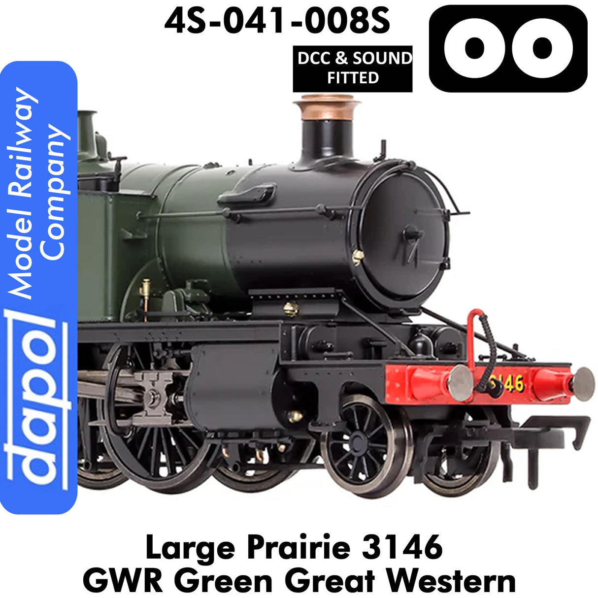 LARGE PRAIRIE 3146 GWR DCC & Sound Steam Locomotive | Dapol | 4S-041-008S