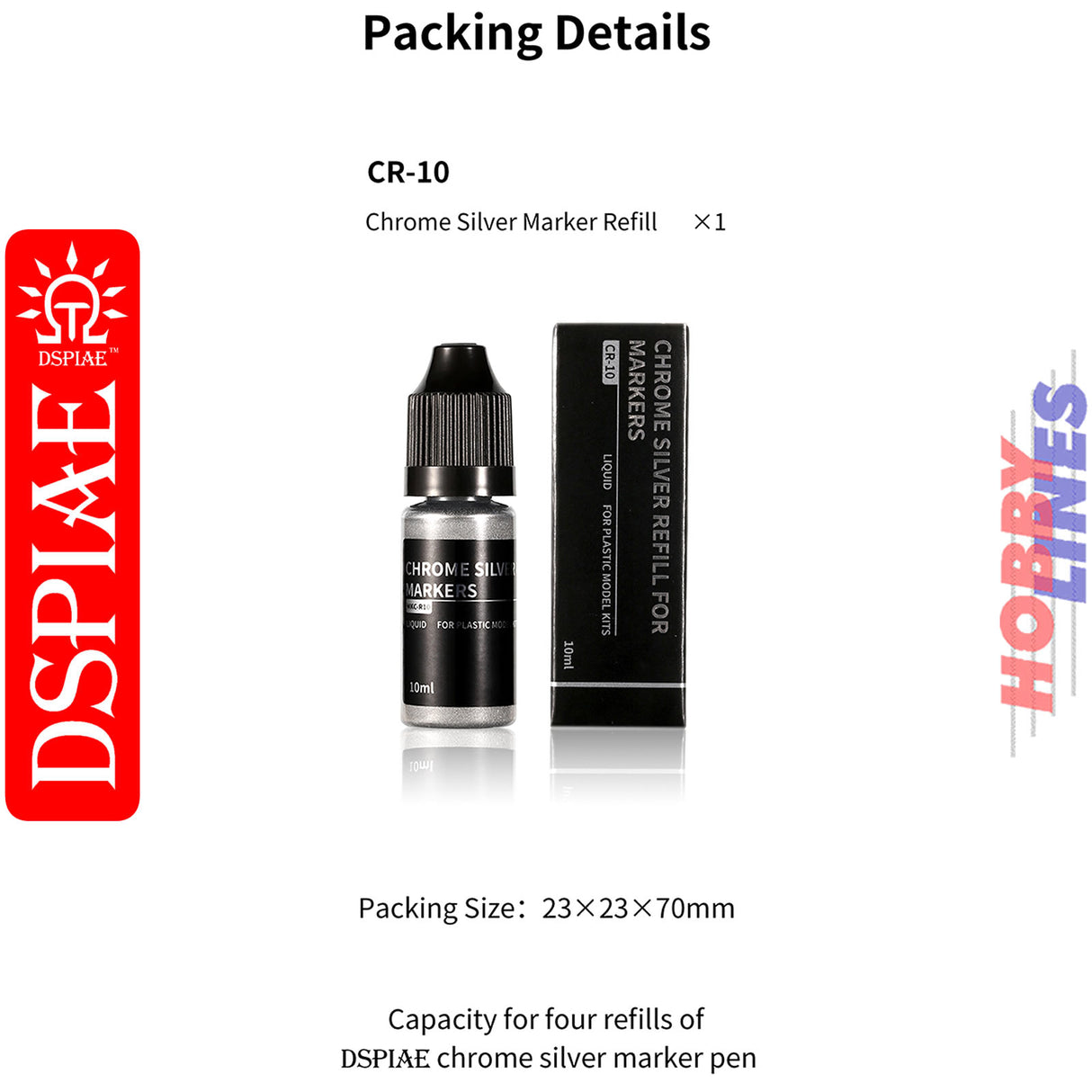 CR-10 Chrome Silver Refill For Markers -10ml | DSPIAE | DS016