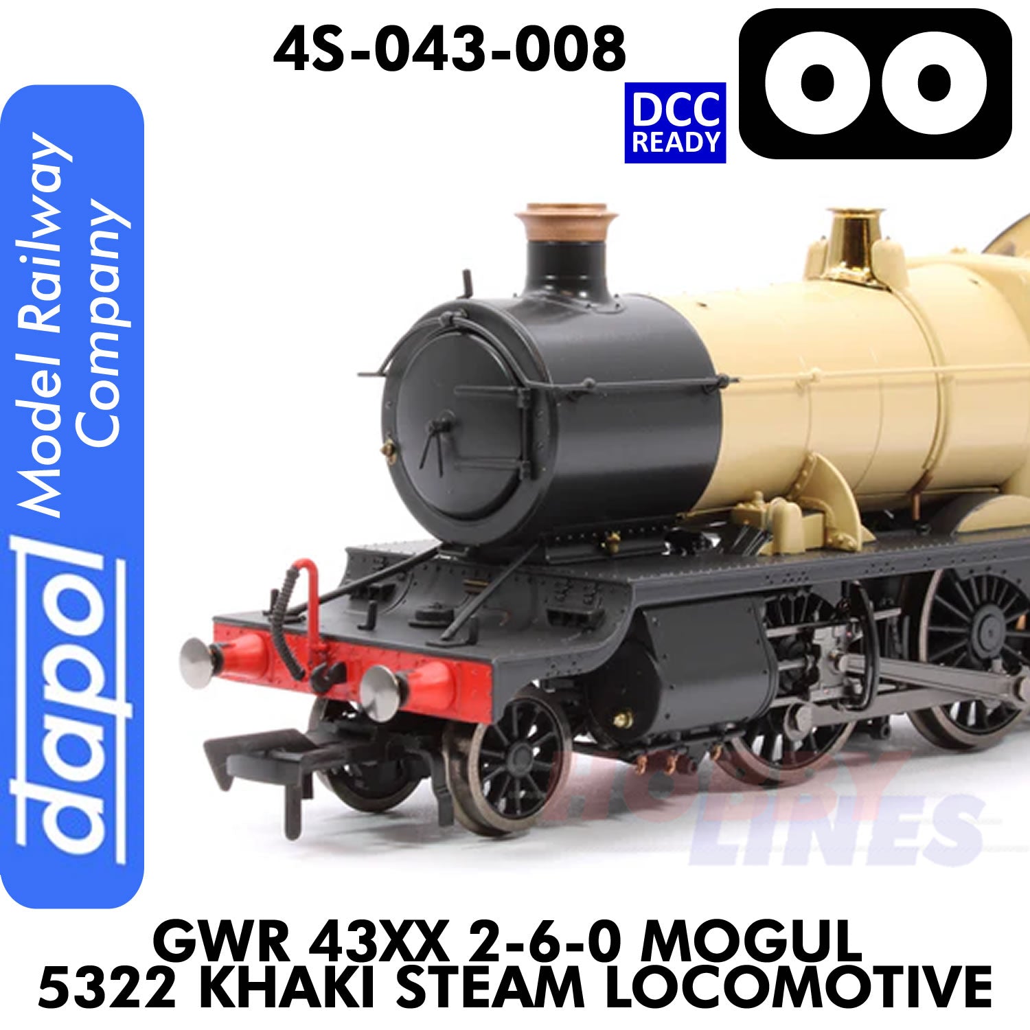 Great Western Railway - 43xx 2-6-0 Mogul 5322 Khaki - 1:76 OO |  Dapol | 4S-043-008