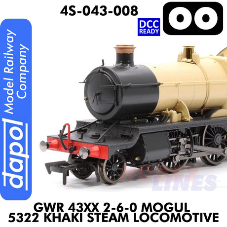 Great Western Railway - 43xx 2-6-0 Mogul 5322 Khaki - 1:76 OO |  Dapol | 4S-043-008
