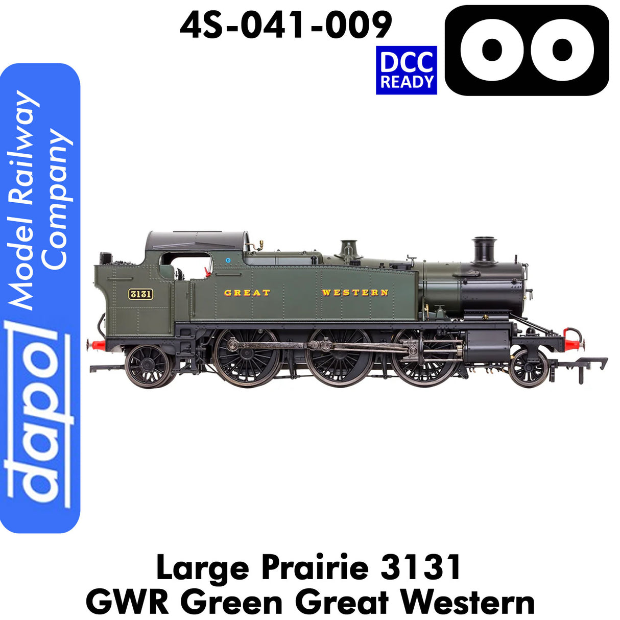 LARGE PRAIRIE 3131 GWR DCC Ready Steam Locomotive | Dapol | 4S-041-009