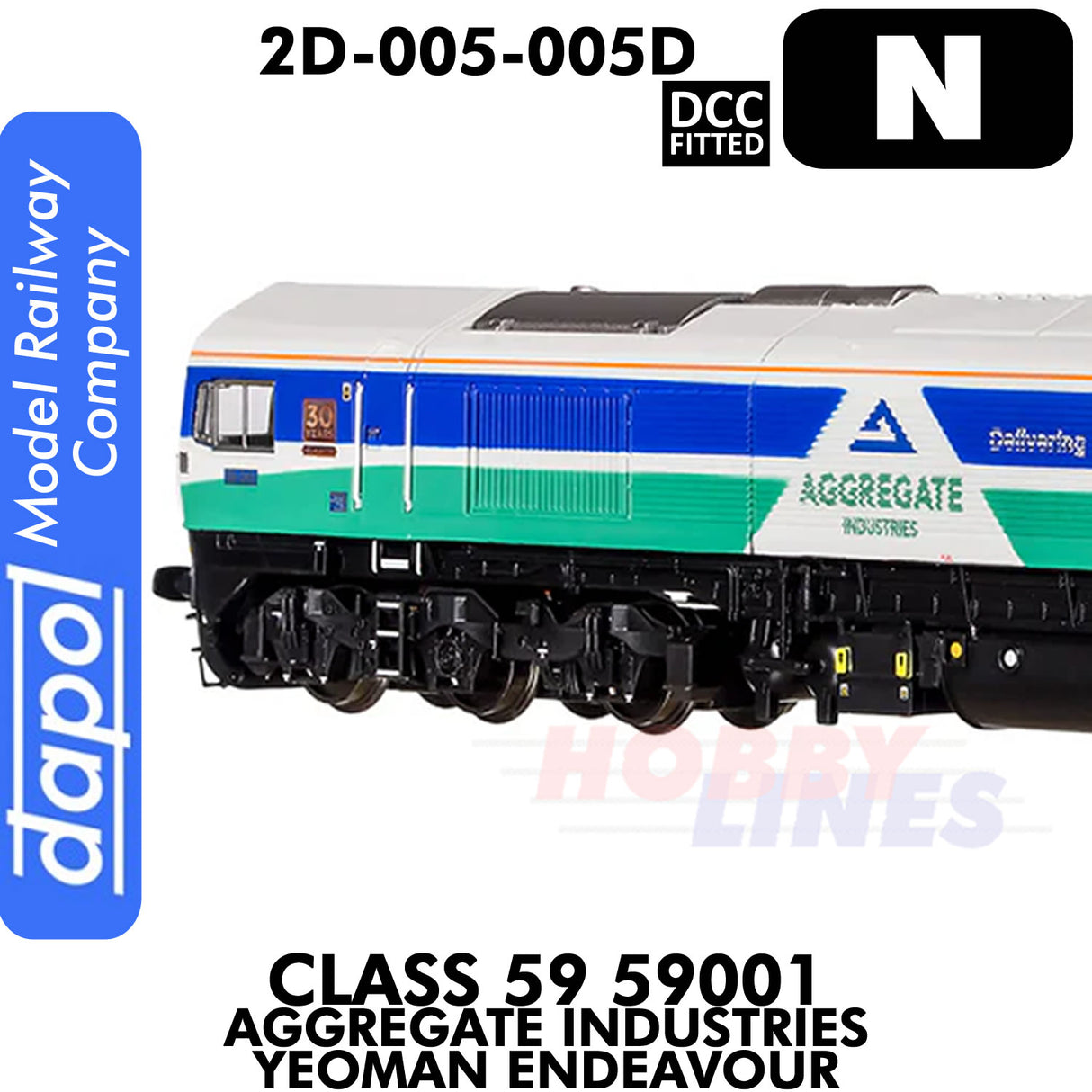 Class 59 59001 Aggregate Industries Yeoman Endeavour - DCC Fitted | Dapol | 2D-005-005D