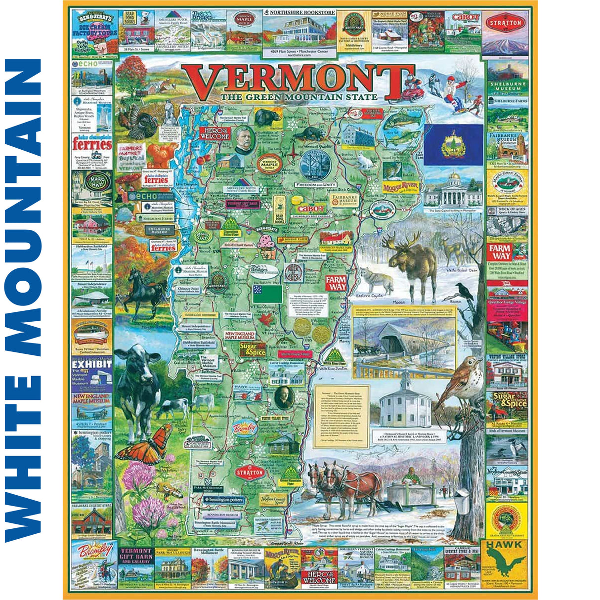 VERMONT 1000 pc super deluxe Jigsaw Puzzle WHITE MOUNTAIN 655pz
