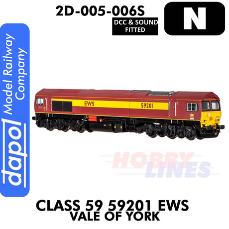 Class 59 59201 EWS Vale of York  - DCC & Sound | Dapol | 2D-005-006S