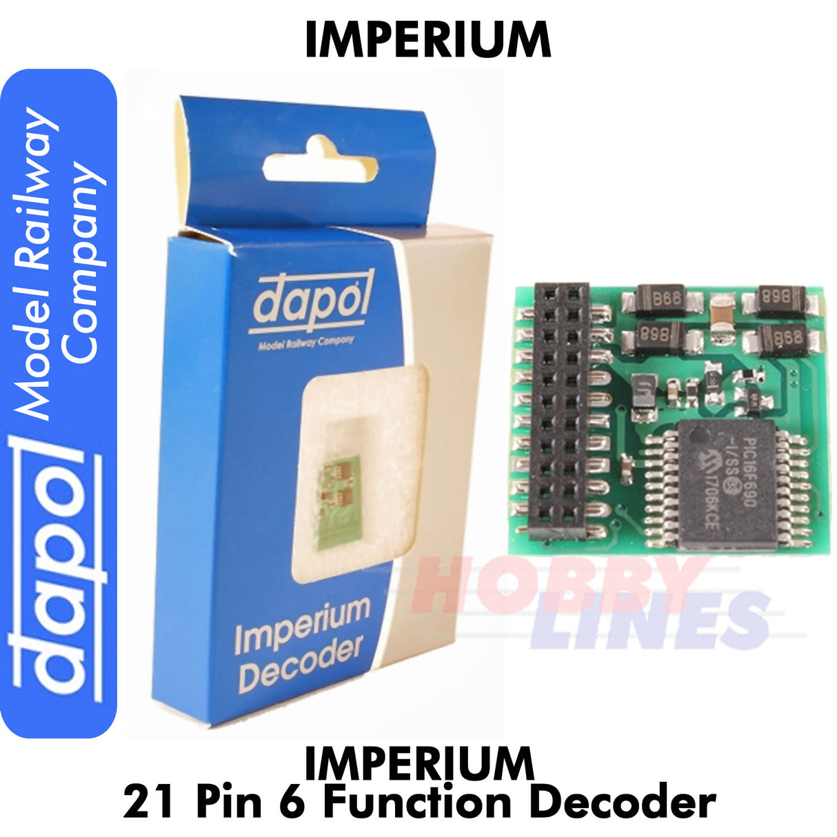 IMPERIUM1 - 21 Pin  6 Function DECODER Imperium 1 Dapol Model Railway