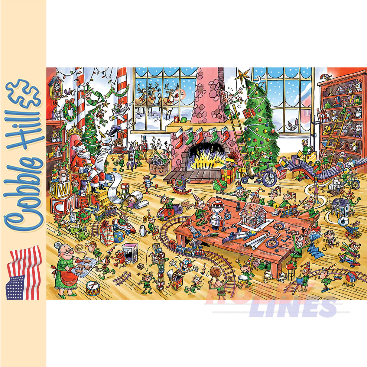 DoodleTown: Elves at Work Cobble Hill 1000pc jigsaw puzzle 44507