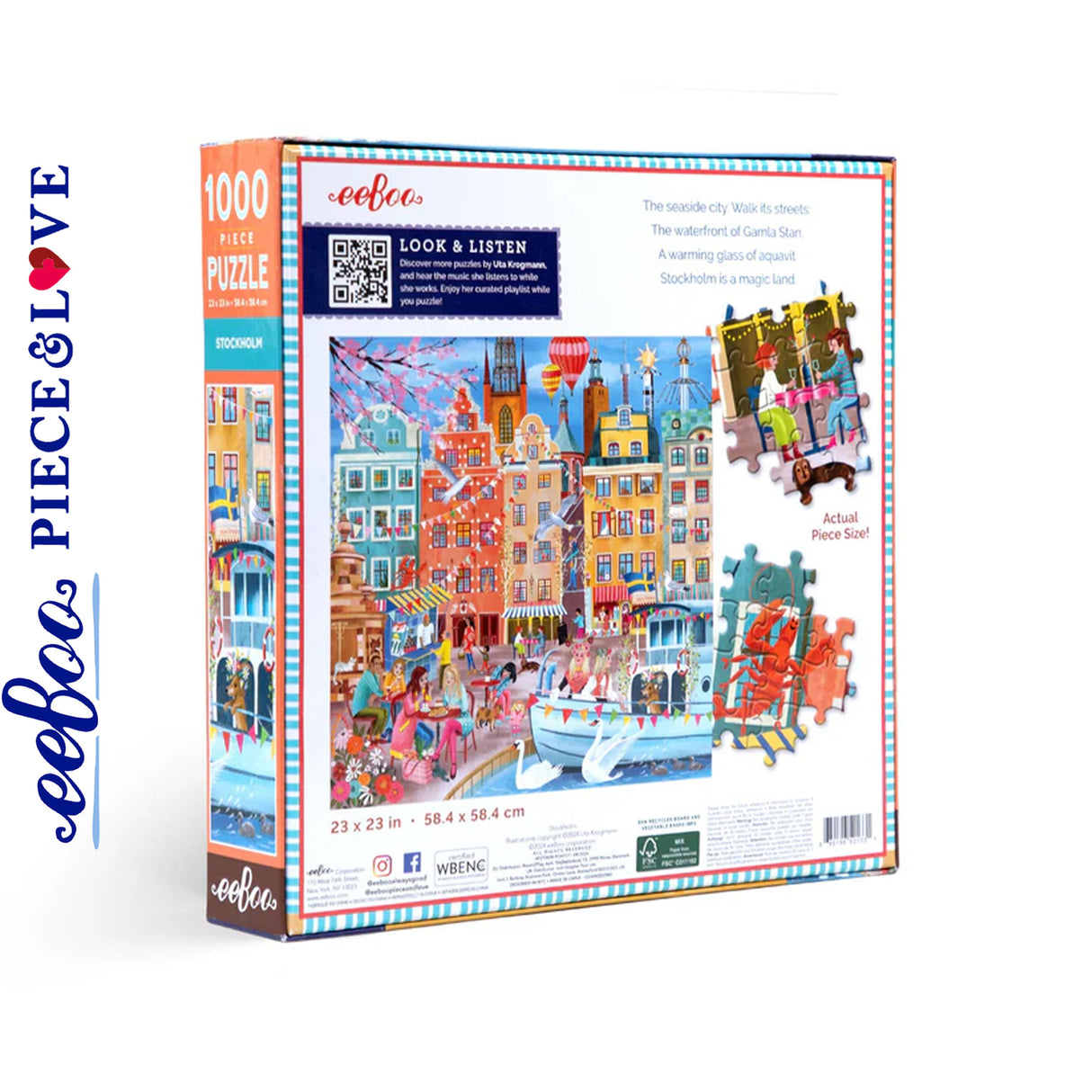 eeBoo STOCKHOLM 1000 pc Square Jigsaw Puzzle Super Deluxe PZTSKM
