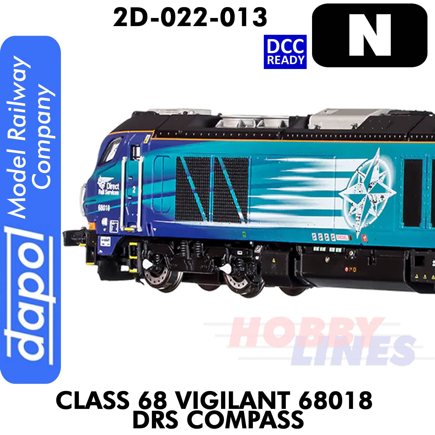 Class 68 Vigilant 68018 DRS Compass - DCC ready  | Dapol | 2D-022-013