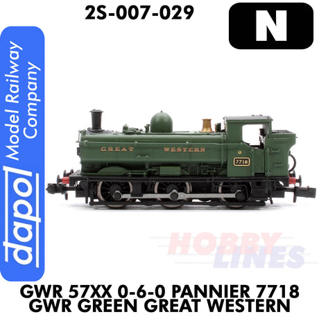 Great Western Railway - 57XX 0-6-0 Pannier 7718 Green Great Western - DCC Ready |  Dapol | 2S-007-029