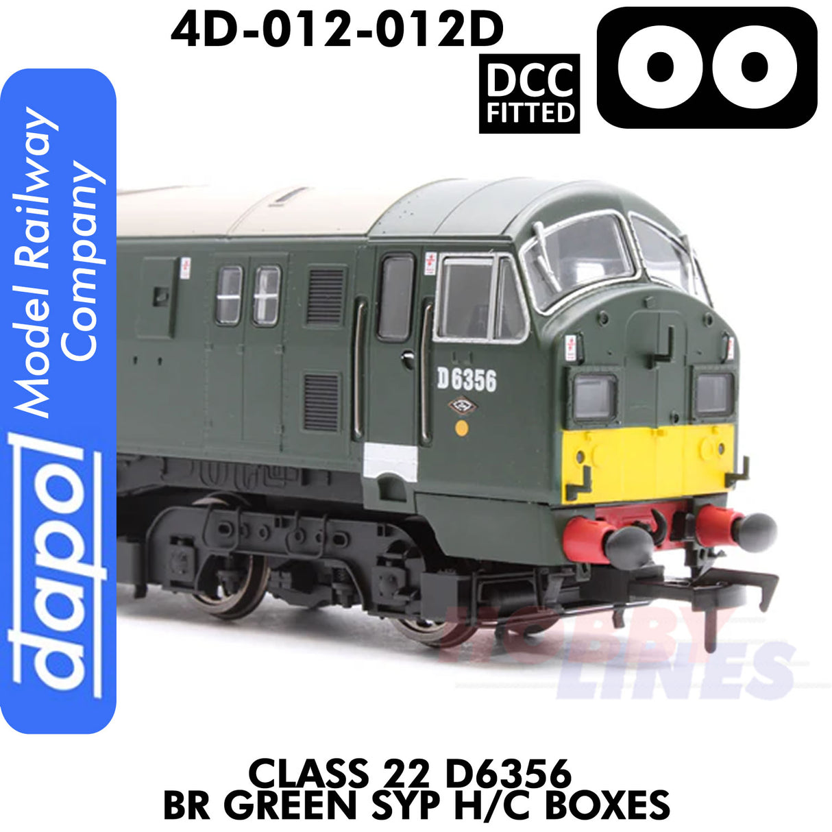Class 22 D6356 BR Green SYP H/C Boxes - DCC Fitted | Dapol | 4D-012-012D