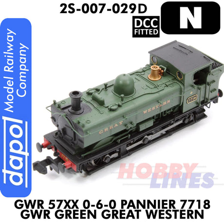 Great Western Railway - 57XX 0-6-0 Pannier 7718 Green Great Western - DCC Fitted | Dapol | 2S-007-029D