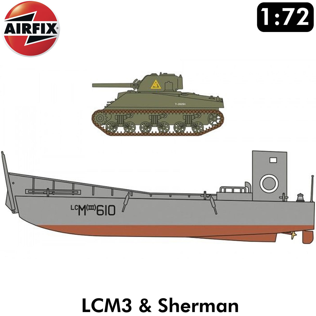 LCM3 Landing Craft Mechanised SHERMAN TANK 1:72 | Airfix | A03301V