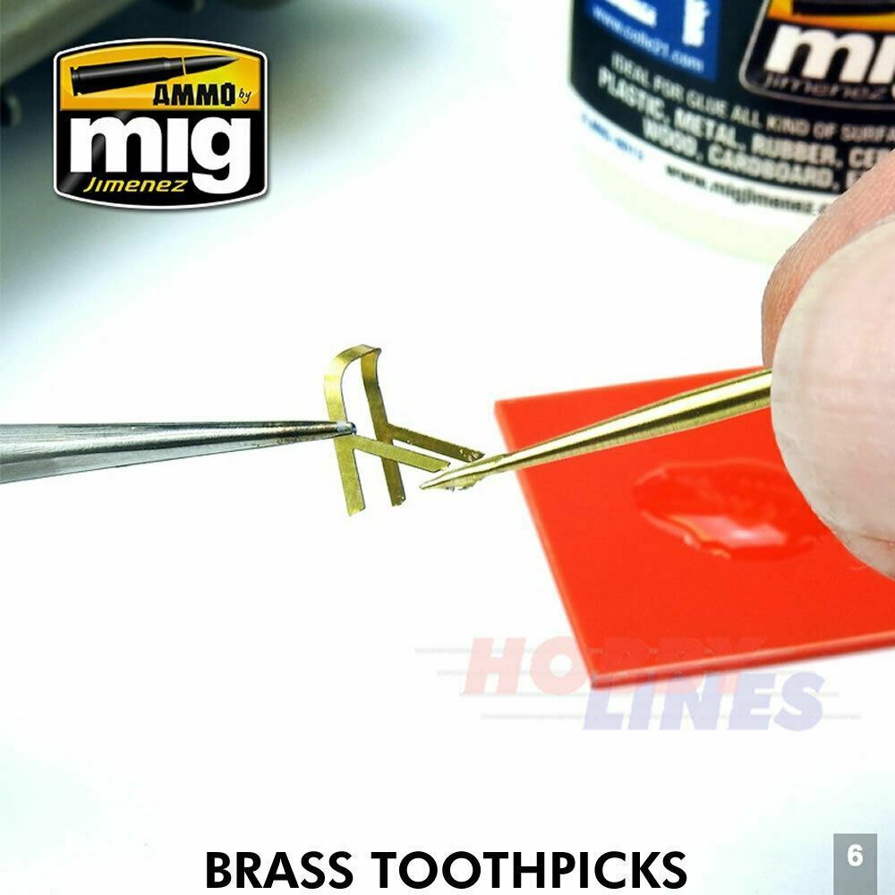 BRASS TOOTHPICKS 3 pieces High Quality Machined Brass AMMO Mig Jimenez Mig8026