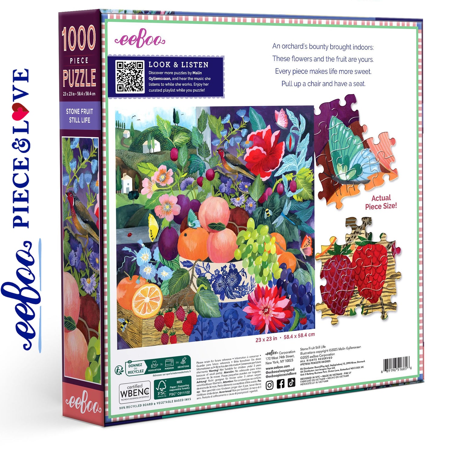 Stone Fruit Still Life 1000 pc Puzzle | eeBoo | PZT856