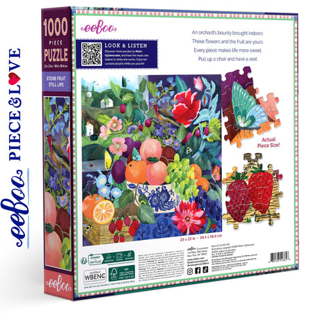 Stone Fruit Still Life 1000 pc Puzzle | eeBoo | PZT856
