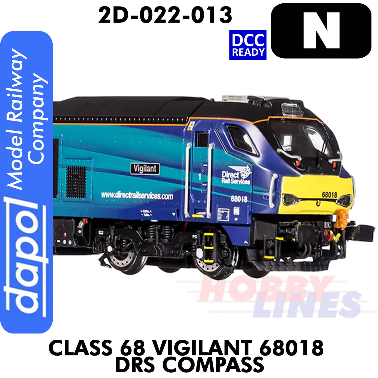 Class 68 Vigilant 68018 DRS Compass - DCC ready  | Dapol | 2D-022-013