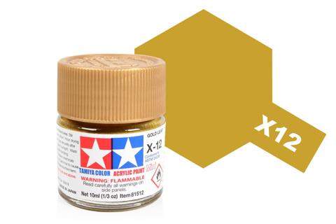 Acrylic Mini Paint - X-12 Gold Leaf | Tamiya | TM81512
