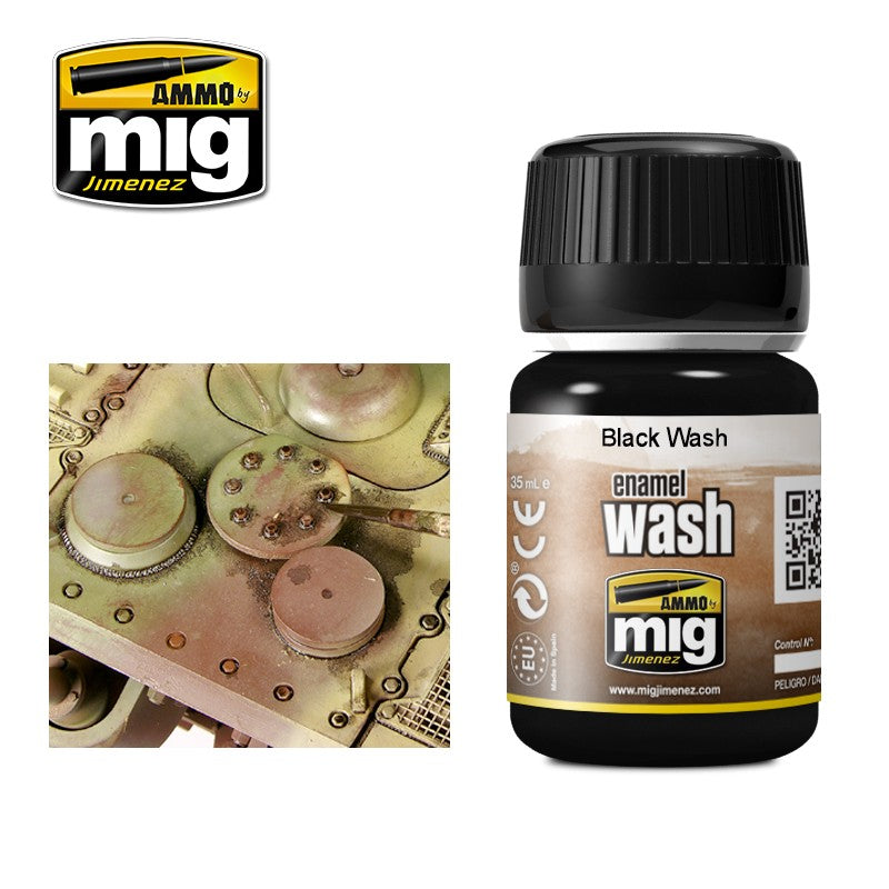 MIG1011 Black Weathering wash | 35ml jar | Ammo by Mig Jimenez