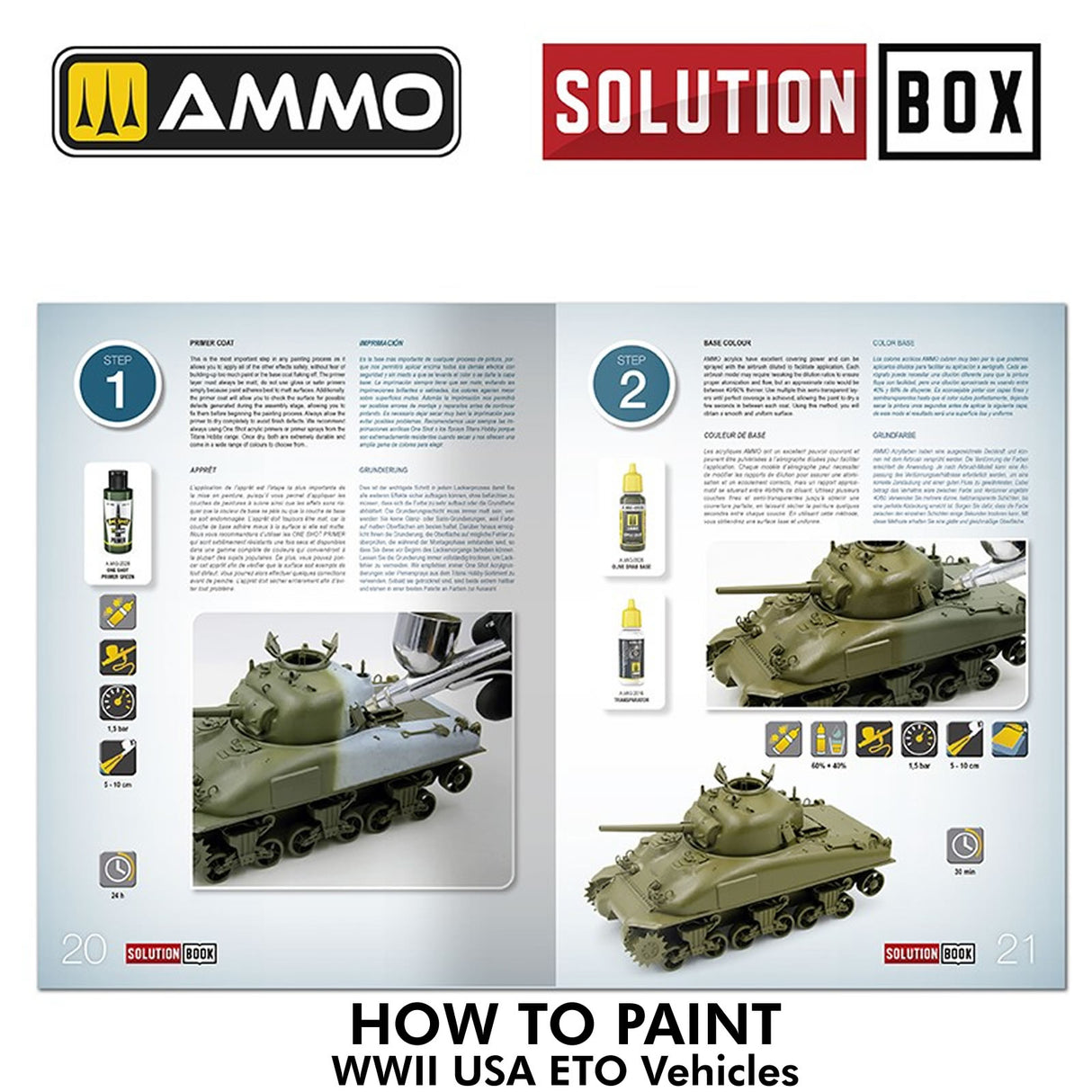 Solution Book 22 - How to Paint WWII ETO Vehicles | Ammo by Mig Jimenez | MIG6528